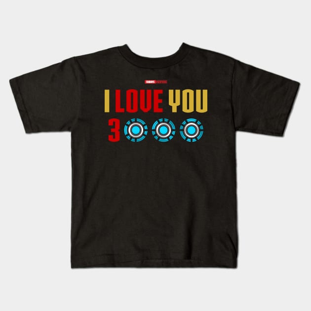 I Love You 3000 v3 (red gold flat) Kids T-Shirt by Fanboys Anonymous